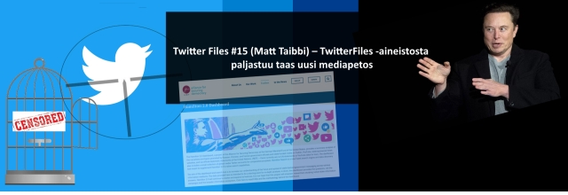 Twitter Files #15 (Matt Taibbi) – TwitterFiles -aineistosta paljastuu taas uusi mediapetos